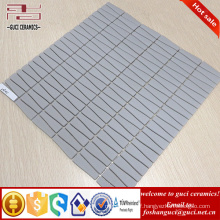 chinese supplier Strip Matte finish gray crystal glass mosaic tile for house wall design